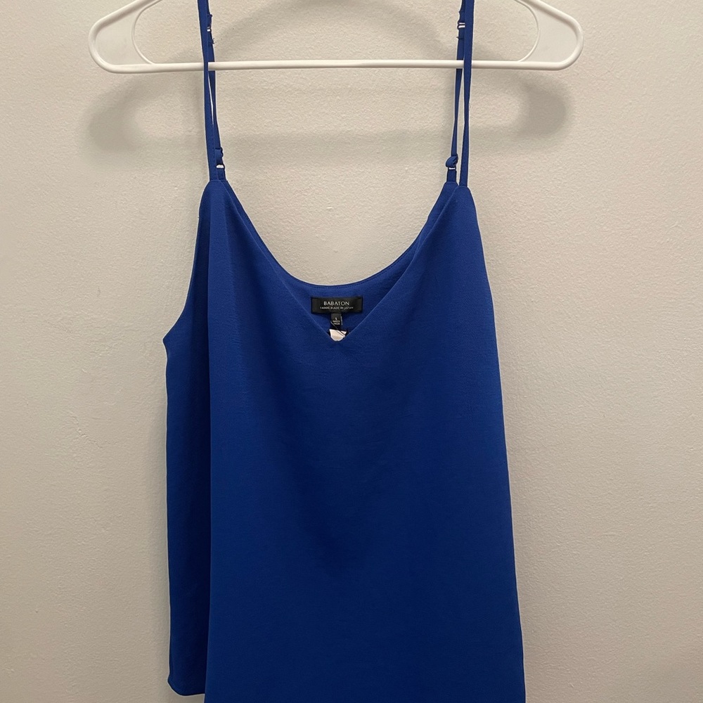 Babaton NWT, blue strappy tank size L